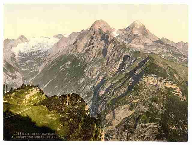 Vintage View from Schachen Upper Bavaria A4 Photo Print