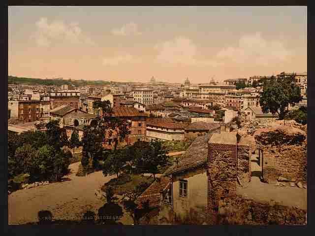 Vintage View from the Palace of the Caesars Rome A4 Photo Print