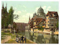 Vintage View from the Schutt Isle Nuremberg Bavaria A4 Photo Print
