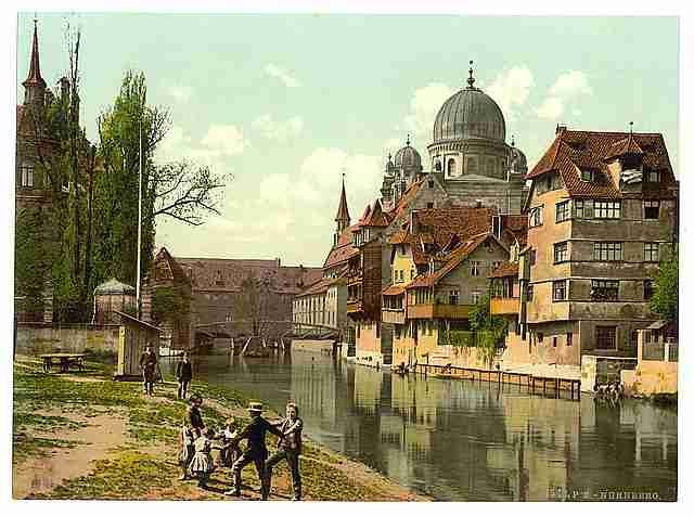 Vintage View from the Schutt Isle Nuremberg Bavaria A4 Photo Print