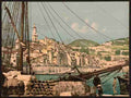 Vintage View from the harbor Mentone A4 Photo Print
