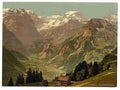 Vintage View of the Alps of Glarus Braunwald Glarus A4 Photo Print