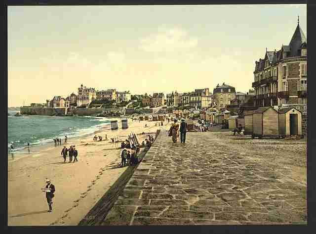 Vintage View of the beach Parame A4 Photo Print