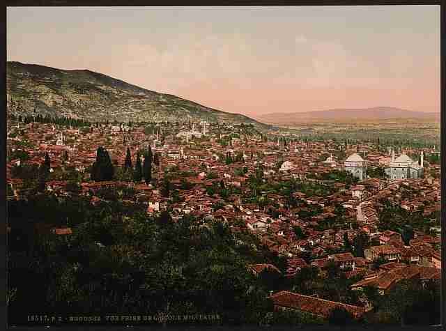 Vintage View of the city Bursa A4 Photo Print