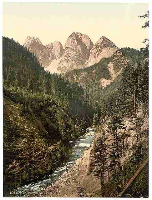 Vintage View on the Gosaubach Upper Austria A4 Photo Print