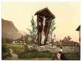 Vintage View showing crucifix Garmisch Upper Bavaria A4 Photo Print