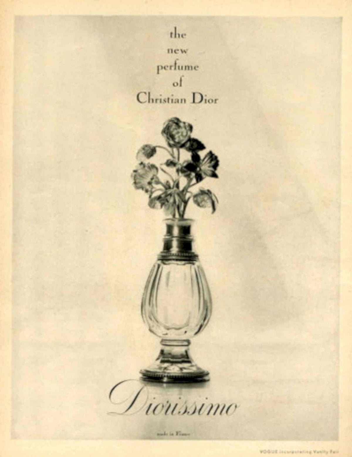 Vintage Vogue Diorissimo 1950s Vintage Retro Advert Poster