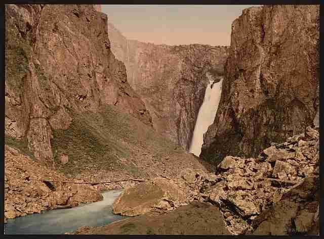 Vintage Vorinfos with bridge Hardanger Fjord A4 Photo Print