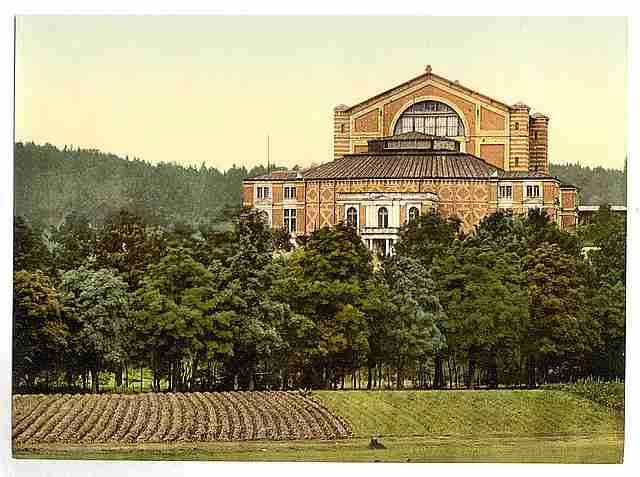 Vintage Wagners theater Bayreuth Bavaria A4 Photo Print