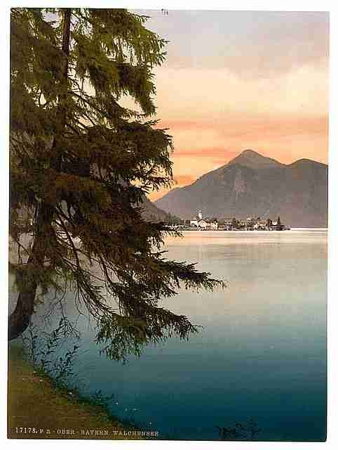Vintage Walchensee general view Upper Bavaria A4 Photo Print