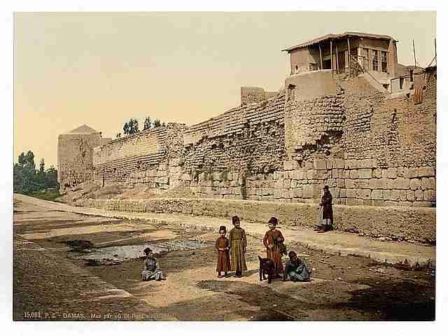 Vintage Wall over which St Paul escaped Damascus A4 Photo Print