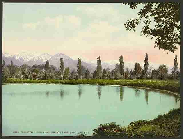 Vintage Wasatch Range from Liberty Park Salt Lake City A4 Photo Print
