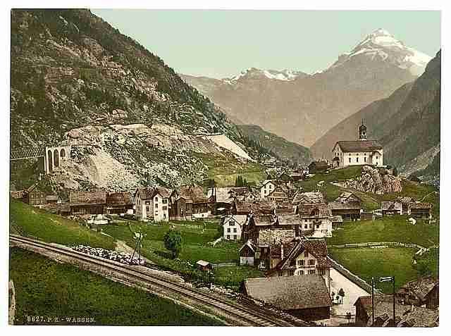 Vintage Wassen St Gotthard A4 Photo Print