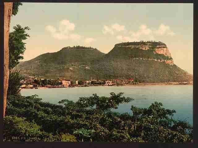 Vintage Waterfront Lake Garda A4 Photo Print