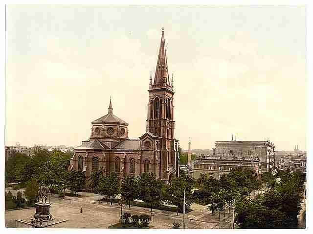 Vintage Weltzin Place and St Pauls Church Bromberg Silesia A4 Photo Print