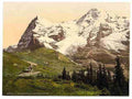 Vintage Wengern Alp Monch and Eiger Bernese Oberland A4 Photo Print