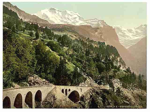 Vintage Wengern Alp Station Bernese Oberland A4 Photo Print