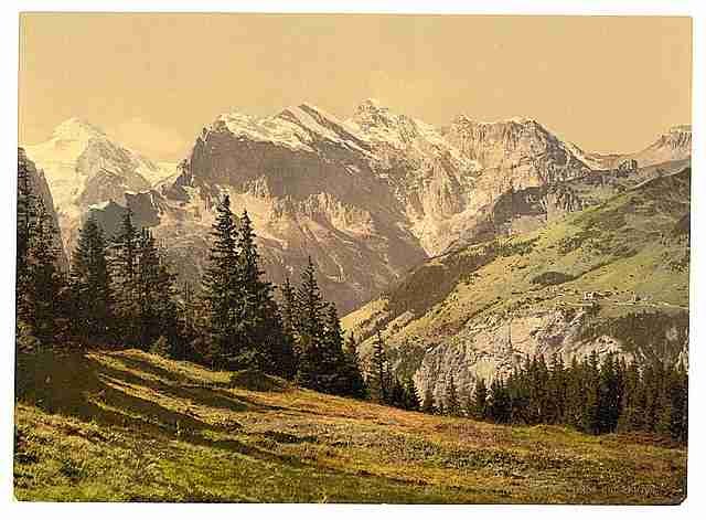 Vintage Wengrenalp Bernese Oberland A4 Photo Print