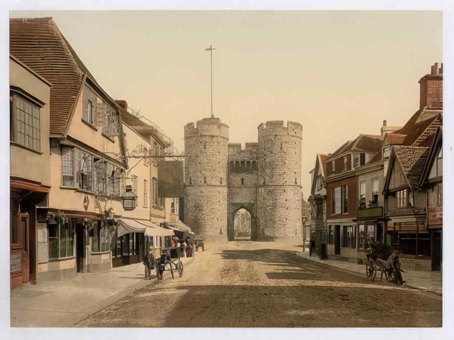 Vintage West Gate Canterbury England A4 Photo Print