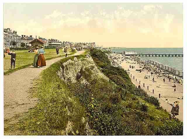 Vintage West cliff Clacton on Sea A4 Photo Print