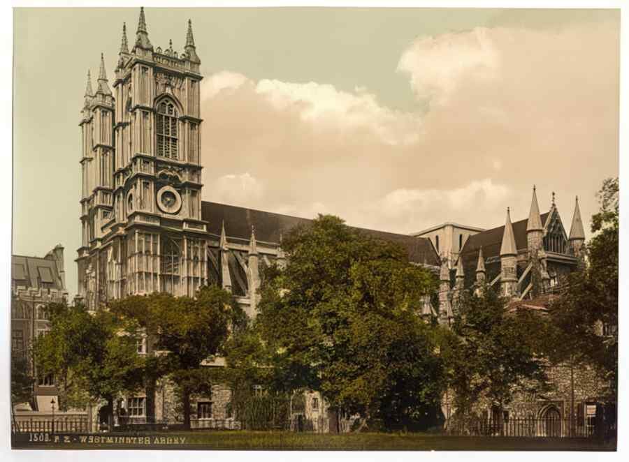 Vintage Westminster Abbey London England A4 Photo Print