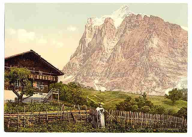 Vintage Wetterhorn Mountain Bernese Oberland 2 A4 Photo Print