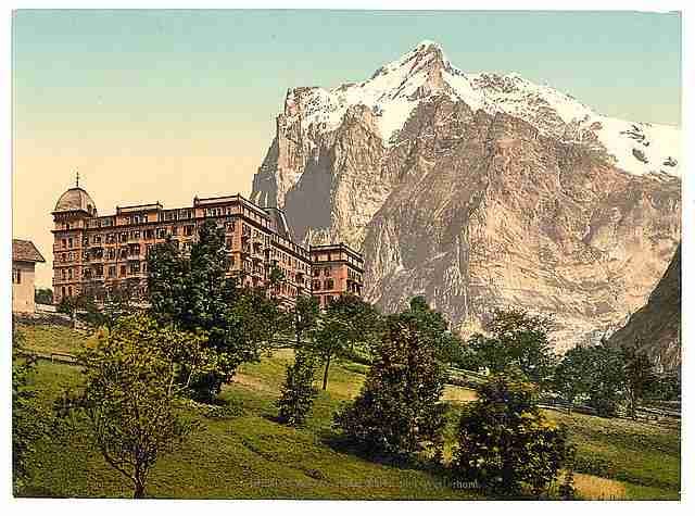 Vintage Wetterhorn Mountain Bernese Oberland A4 Photo Print