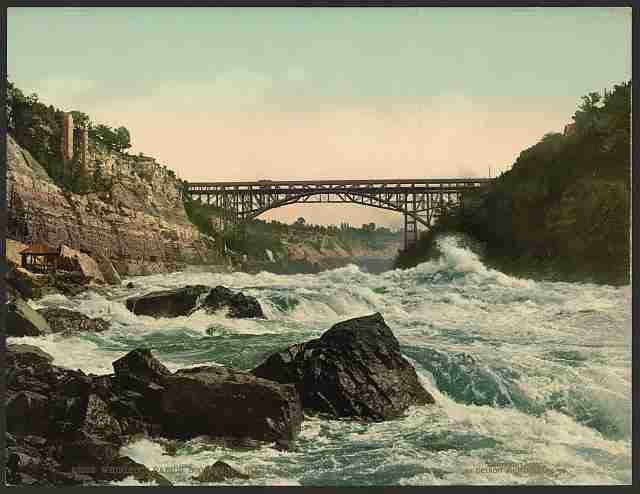 Vintage Whirlpool Rapids looking up Niagara A4 Photo Print