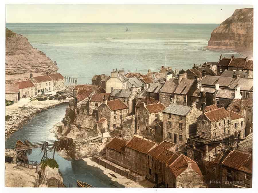 Vintage Whitby Staithes Yorkshire England A4 Photo Print