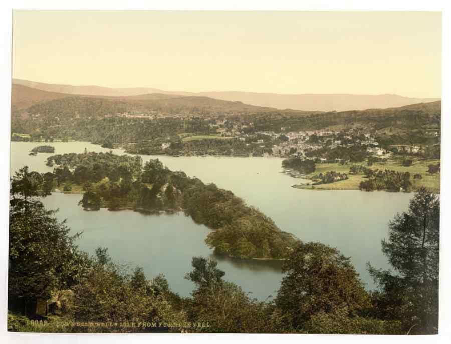 Vintage Windermere And Bowness Lake District England A4 Photo Print