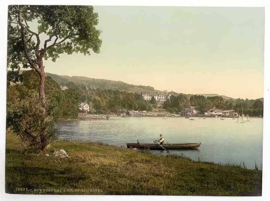 Vintage Windermere Bowness Bay And Belsfield Hotel Lake District England A4 Photo Print