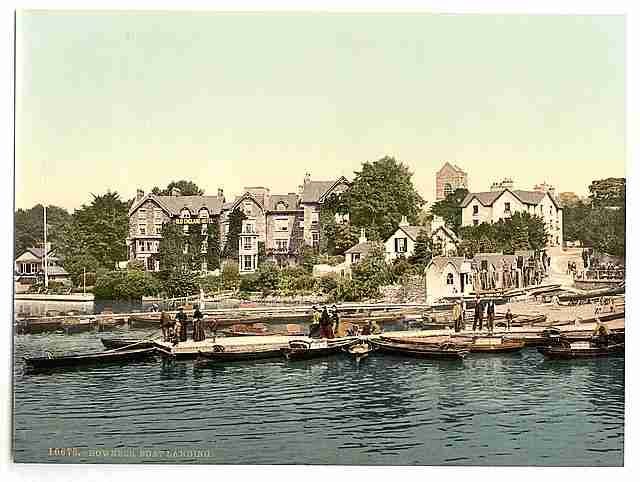 Vintage Windermere Bowness boat landing Lake District A4 Photo Print