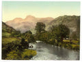 Vintage Windermere Langdale Pikes Lake District England A4 Photo Print