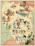 Vintage Wine Map Vintage Retro Advert Poster