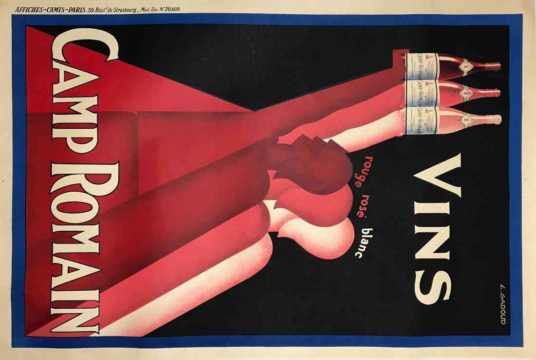 Vintage Wine Vins Camp Romain Poster A4 Photo Print
