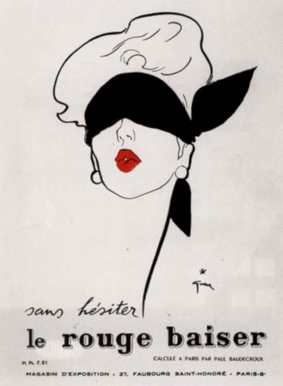 Vintage Woman Baude 1950s Vintage Retro Advert Poster