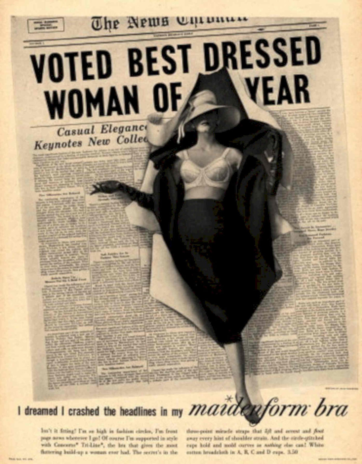Vintage Woman Bra 1940s Vintage Retro Advert Poster