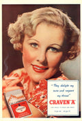 Vintage Woman Cigarette 1 1930s Vintage Retro Advert Poster