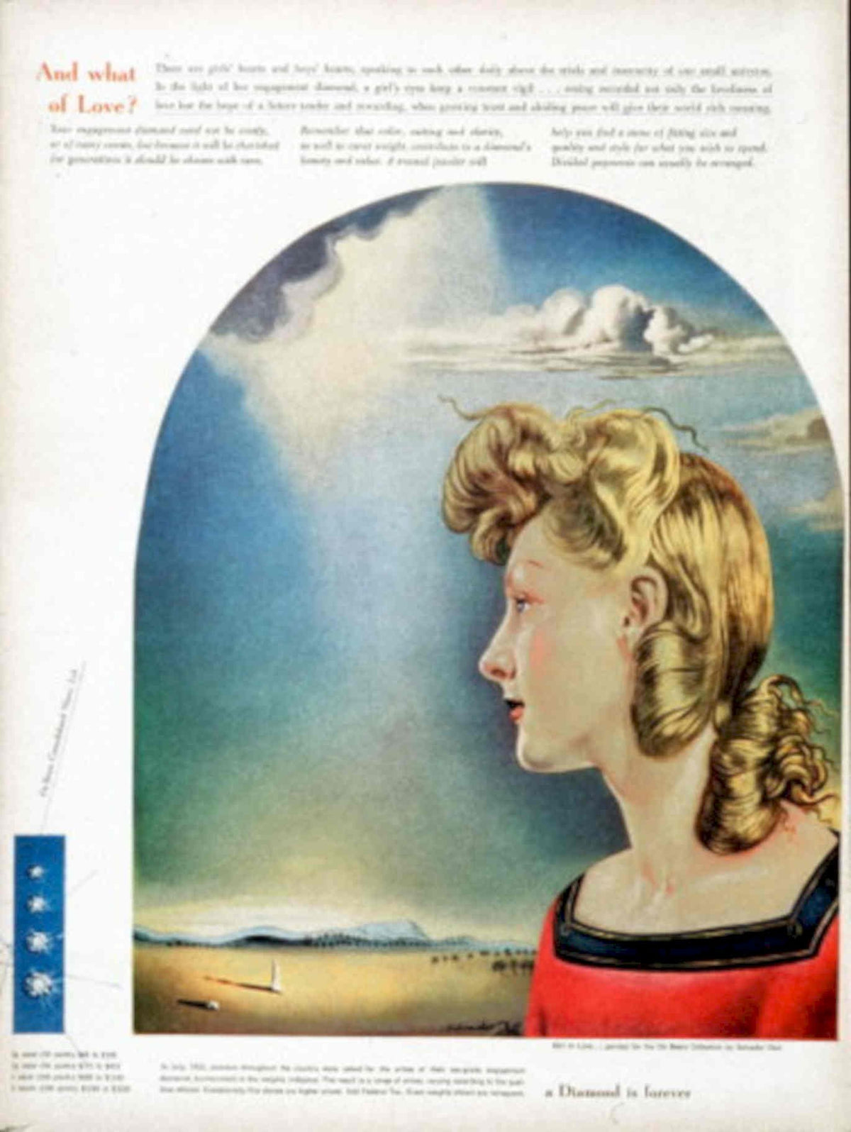 Vintage Woman Diamond 1950s Vintage Retro Advert Poster