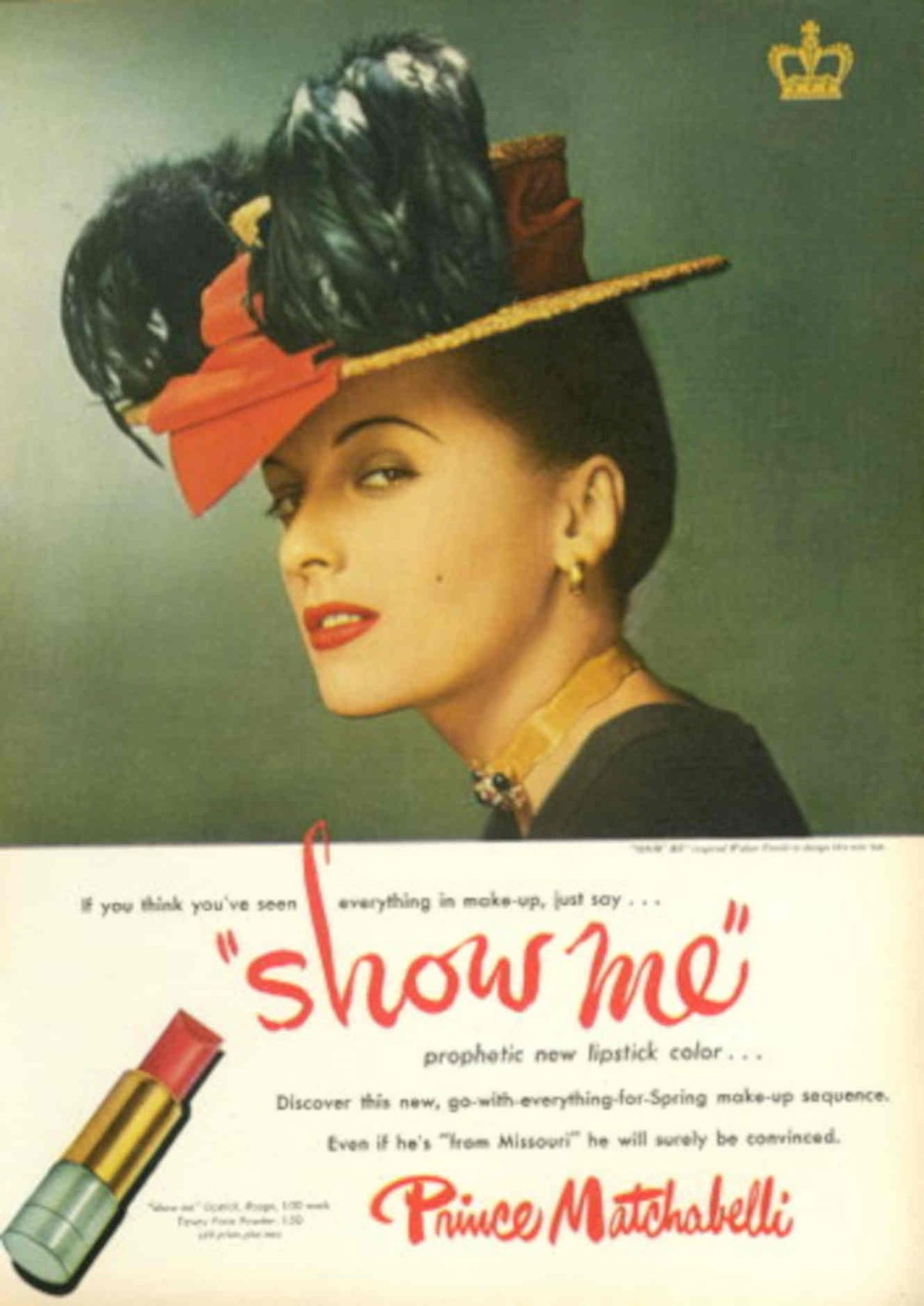 Vintage Woman Feather 1940s Vintage Retro Advert Poster