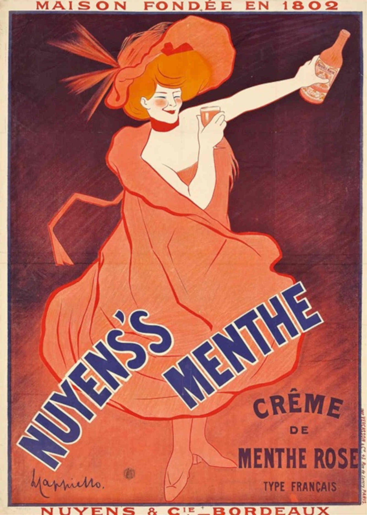 Vintage Woman Liqueur Vintage Retro Advert Poster