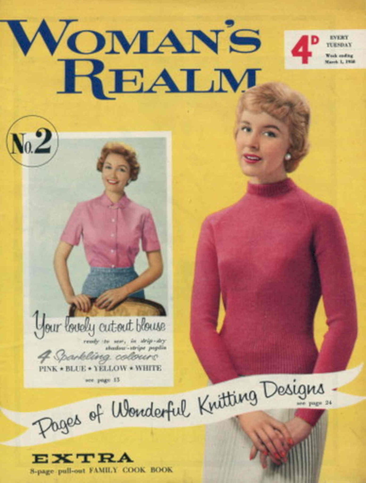 Vintage Woman Magazine 1950s Vintage Retro Advert Poster