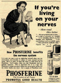 Vintage Woman Phosferine 1940s Vintage Retro Advert Poster
