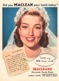 Vintage Woman Teeth 1950s Vintage Retro Advert Poster