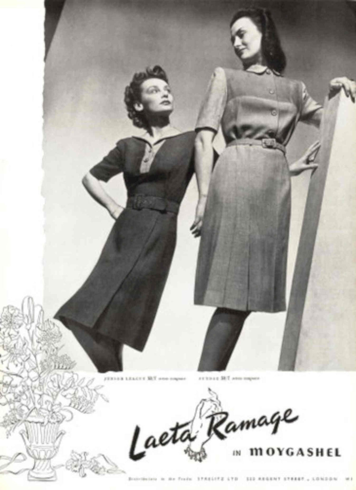 Vintage Women Dresses 1940s Vintage Retro Advert Poster