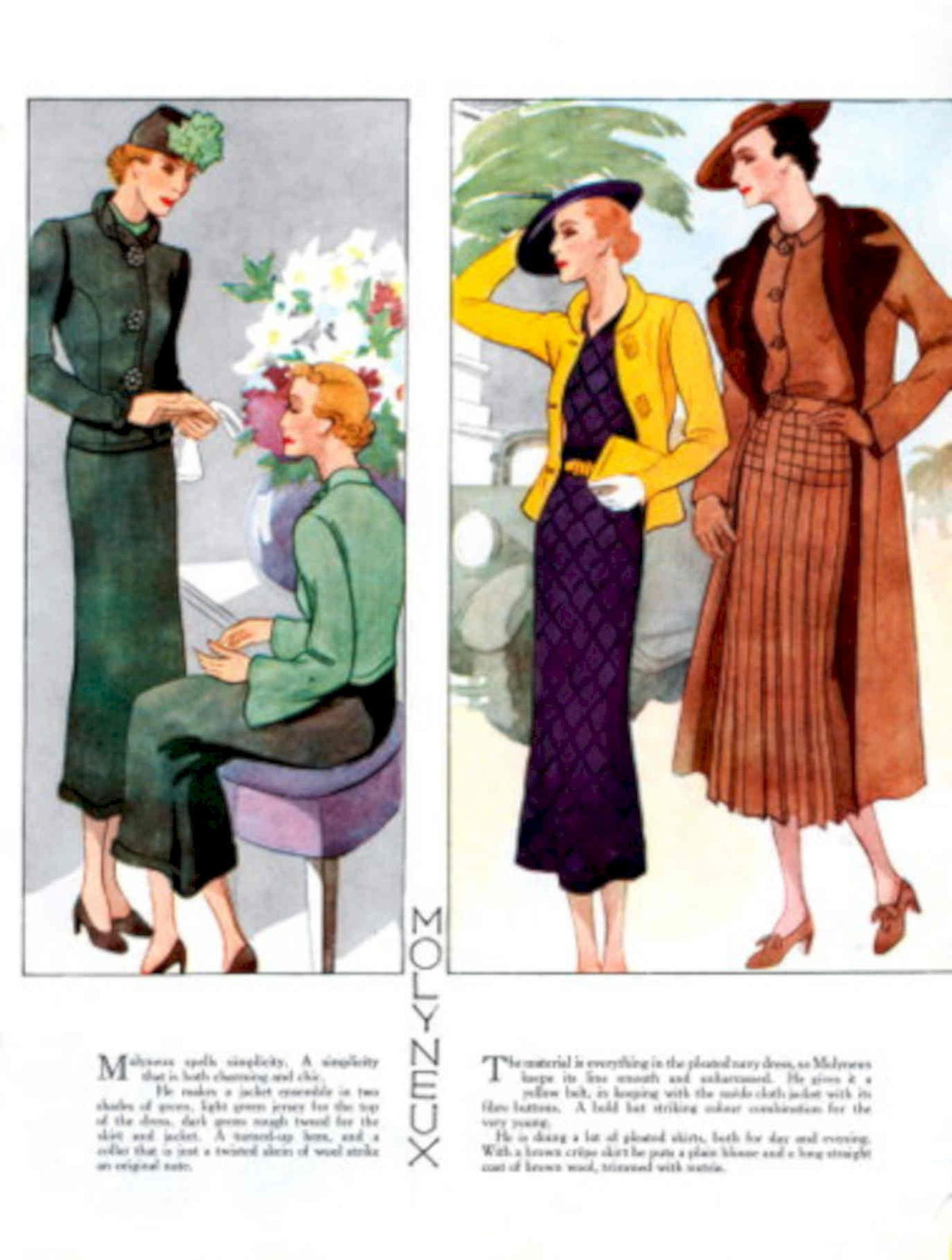 Vintage Women Suits 1930s Vintage Retro Advert Poster