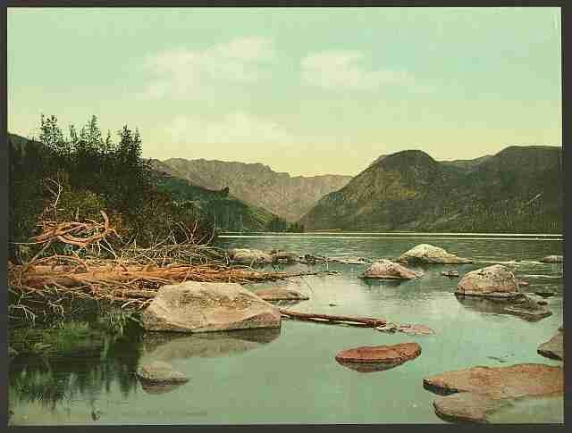 Vintage Wyoming Lake dAmalia Wind River Mountains A4 Photo Print