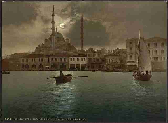 Vintage Yeni Djama by moonlight Constantinople A4 Photo Print