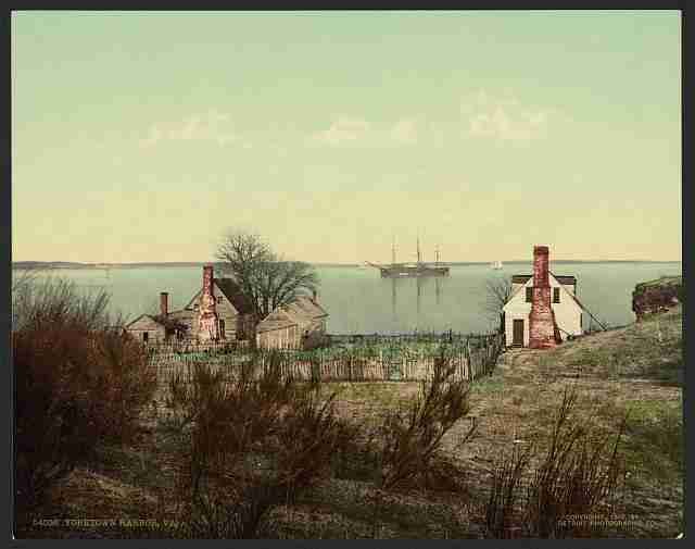 Vintage Yorktown harbor VA A4 Photo Print