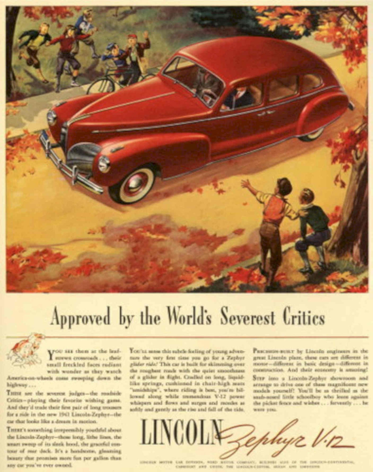 Vintage Zephyr Autumn 1940s Vintage Retro Advert Poster